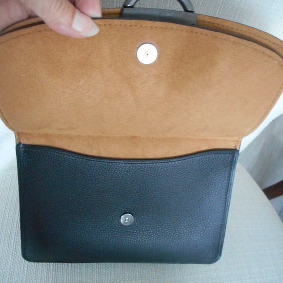 Coach Jade Flap Crossbody, Color Block, Saddle/Blk - Picture 5 of 6